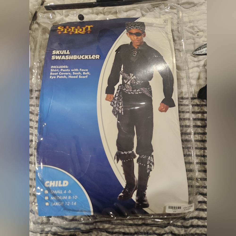 Spirit Black Skull Swashbuckler Kids Pirate Costume
